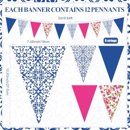 Image of Faccito 5 Pcs Mediterranean Party Decor, Dancing Queen Pennant Banner Set