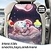 WZYWHJ Cute Baby Elephant Sleeping Pink Moon Printing Car seat Anti Kick Storage pad 2 Pieces, Multi-Functional Storage Bag seat Protector After Installation