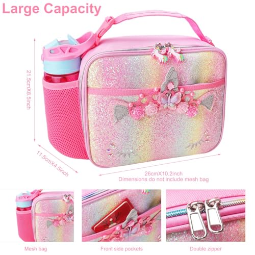 RHCPFOVR Lancheira infantil de unicórnio – Lancheira isolada para meninos e meninas, lancheira laváv