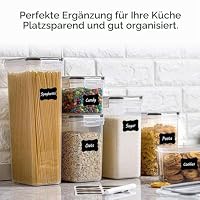 Withosent Vorratsdosen Luftdicht 20er Set, Aufbewahrungsbox Küche mit Deckel aus Plastik, Vorratsbehälter Kitchen Containers zur Spaghetti, Mehl, Müsli, Cornflakes(2.8L 2L 1.4L 0.8L 0.52L) – Ansicht 2