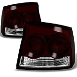 AKKON - For Dodge Charger 4Dr Sedan Dark Red Tail Lights Brake Lamps Driver and Passenger Replacement