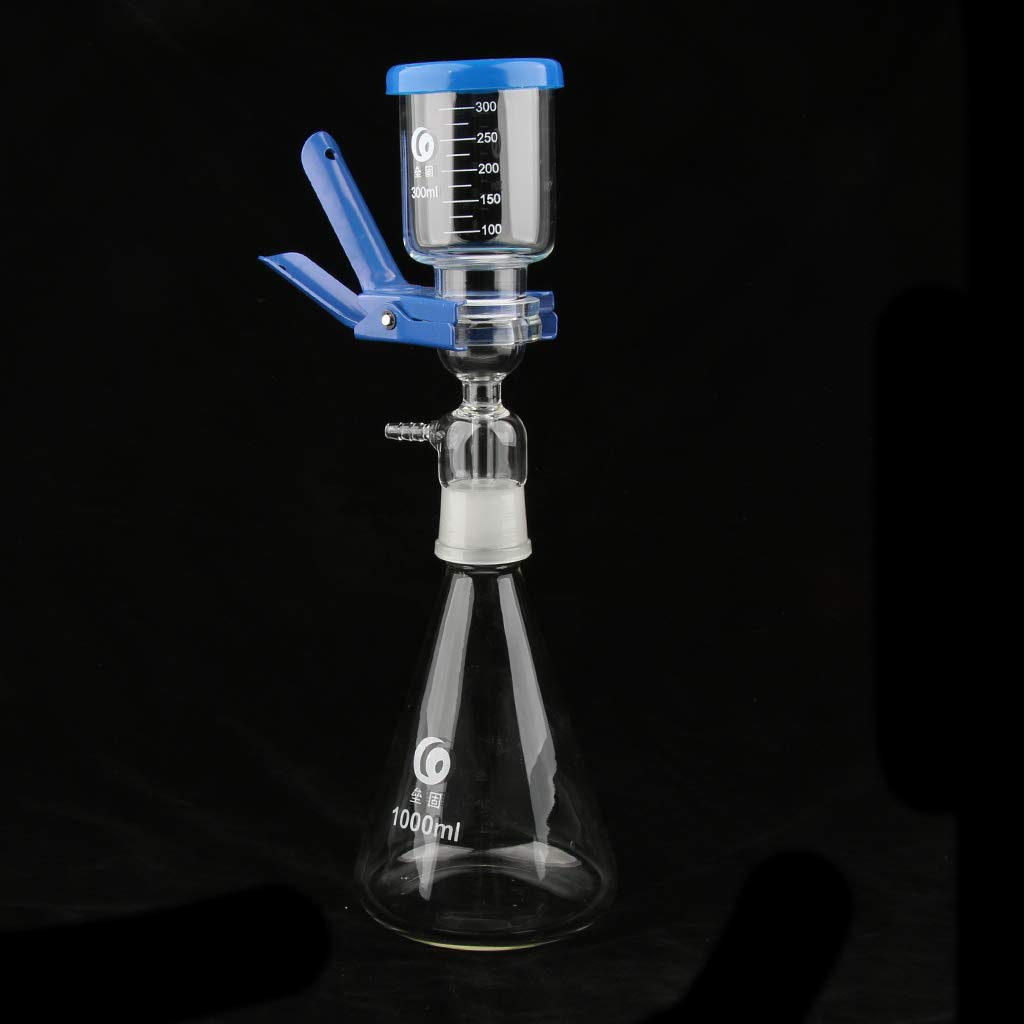 Nueva unidad de filtrado de laboratorio de aparato de filtración de 1000 ml con embudo y abrazadera