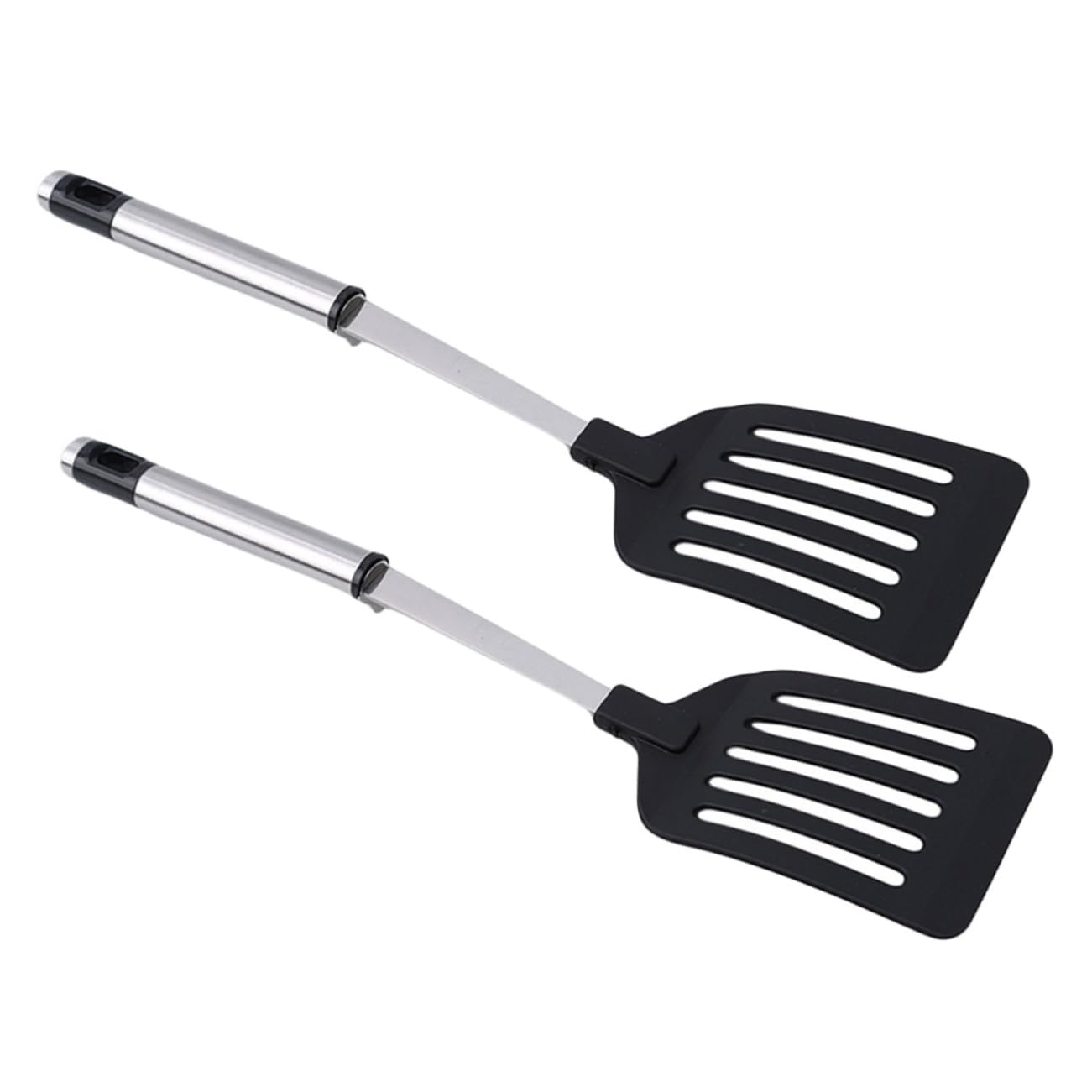 Unomor 2pcs Stainless Steel Slotted Spatula Non-stick Pan Kitchen Utensils for Flipping Eggs Pancakes Vegetables Cooking Tools for