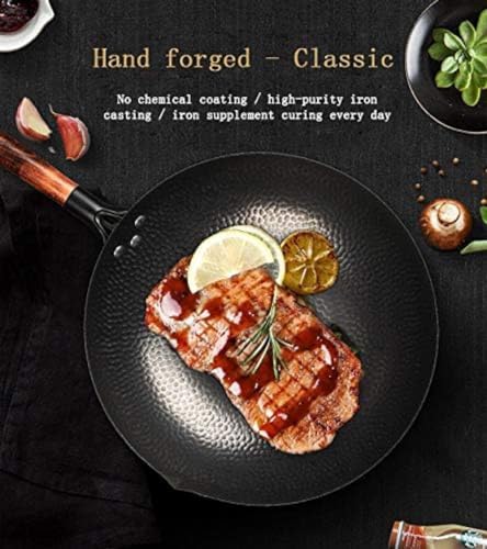 Wok tradicional chino de hierro 32 cm con tapa de madera miniatura 2