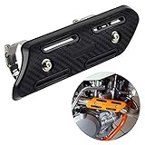 NICECNC Universal Black 4 Stroke Exhaust Heat Protector Shield Compatible with KTM SXF EXCF SMR 250 350 450 500 Compatible with HUSABERG FE 250 350 450 501,See Fitment