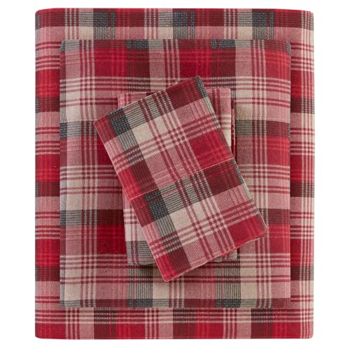 Woolrich Cotton Sheet Set Cottage Charms Print, 100% Cotton Flannel Sheets Warm & Fuzzy Bedding Set...