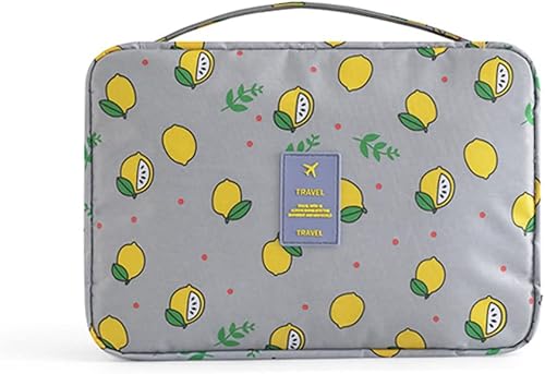 Reibeny Neceser de viaje colgante grande para mujer Gris-limón