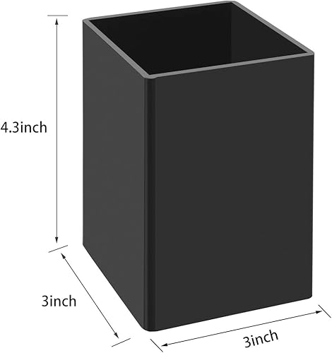 Miniatura 1 de NIUBEE Portalápices acrílico negro, paquete de 4, organizador de escritorio para lápices, accesorios de escritorio para escritorio de oficina