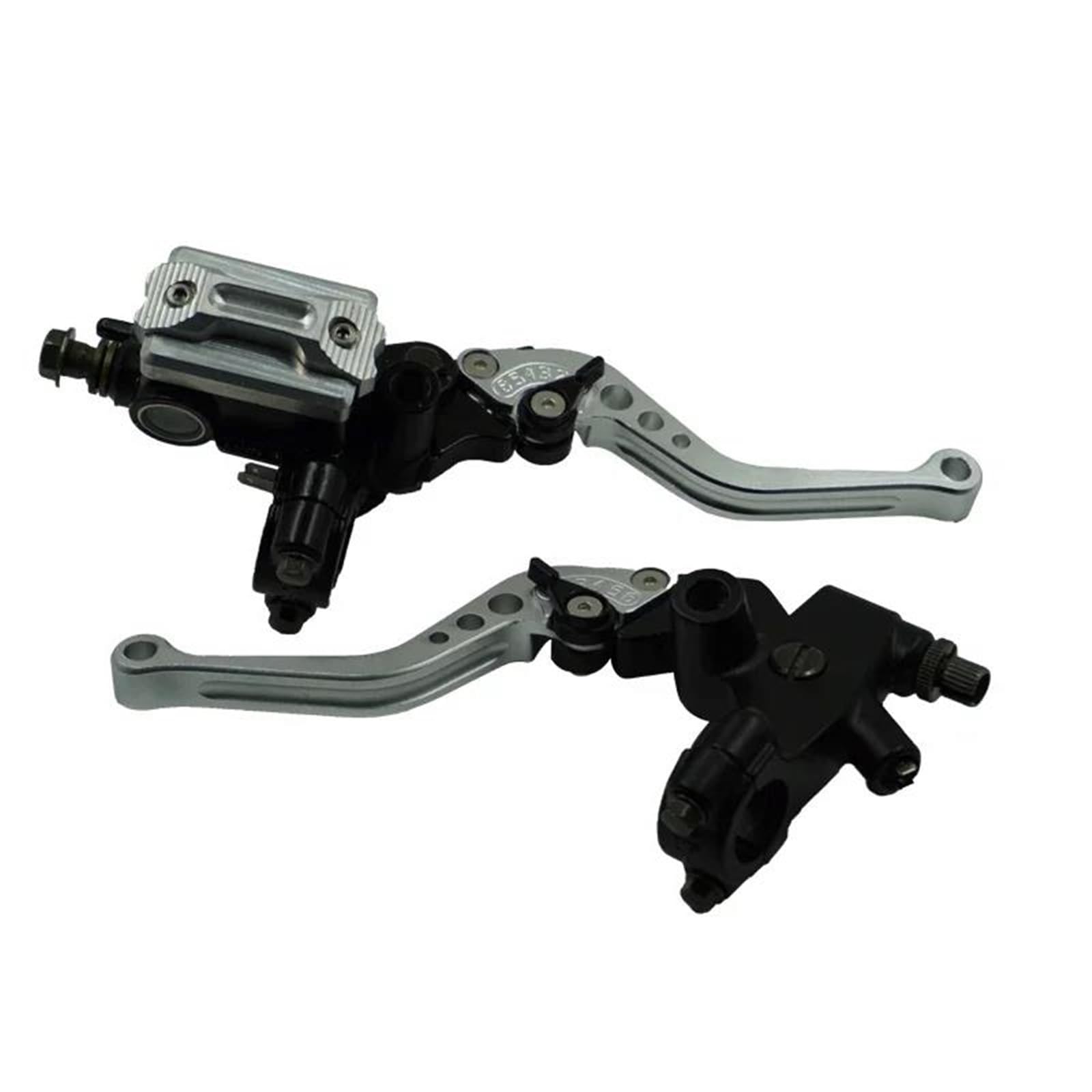 Brake Clutch Levers A Pair 7/8" 22mm Universal Motorcycle Brake Clutch Master Cylinder Lever Clutch Reservoir Scooter Sport Dirt Bike(Silver)