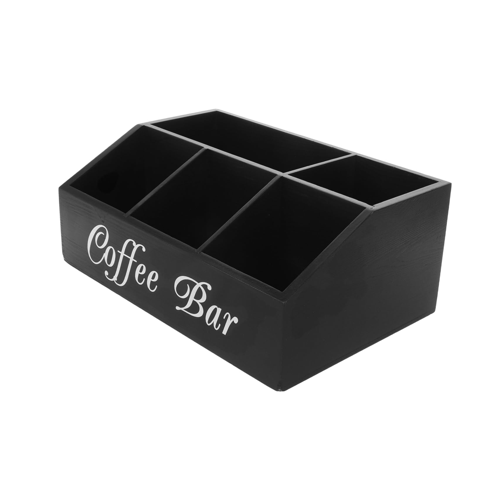 Cabilock Kaffeestation-organizer Aus Holz Multifunktionaler Aufbewahrungsbox Für Arbeitsplatte Kaffeezubehör Organizer Mit Fachdesign Für Zuckerpäckchen Papiertücher Strohhalme Besteck