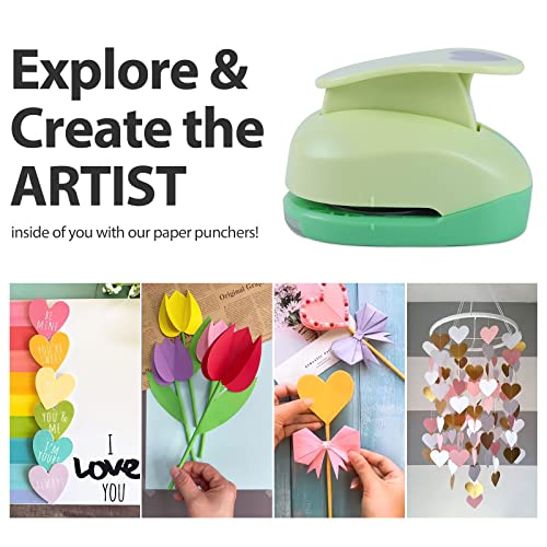 Ucec 2 Inch Craft Punch, Circle Paper Punch For Paper Crafts, Large Decorative Hole Punch For Kids Paper Crafts, Card Making, Scrapbooking (Hearts Shape) #TOP3