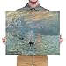 Wieco Art Impression Sunrise Canvas Prints Wall Art of Claude Monet Classic Oil Paintings Reproduction Seascape Ocean Sea Beach Picture for Living Room Home Decor Modern Gallery Wrapped Giclee