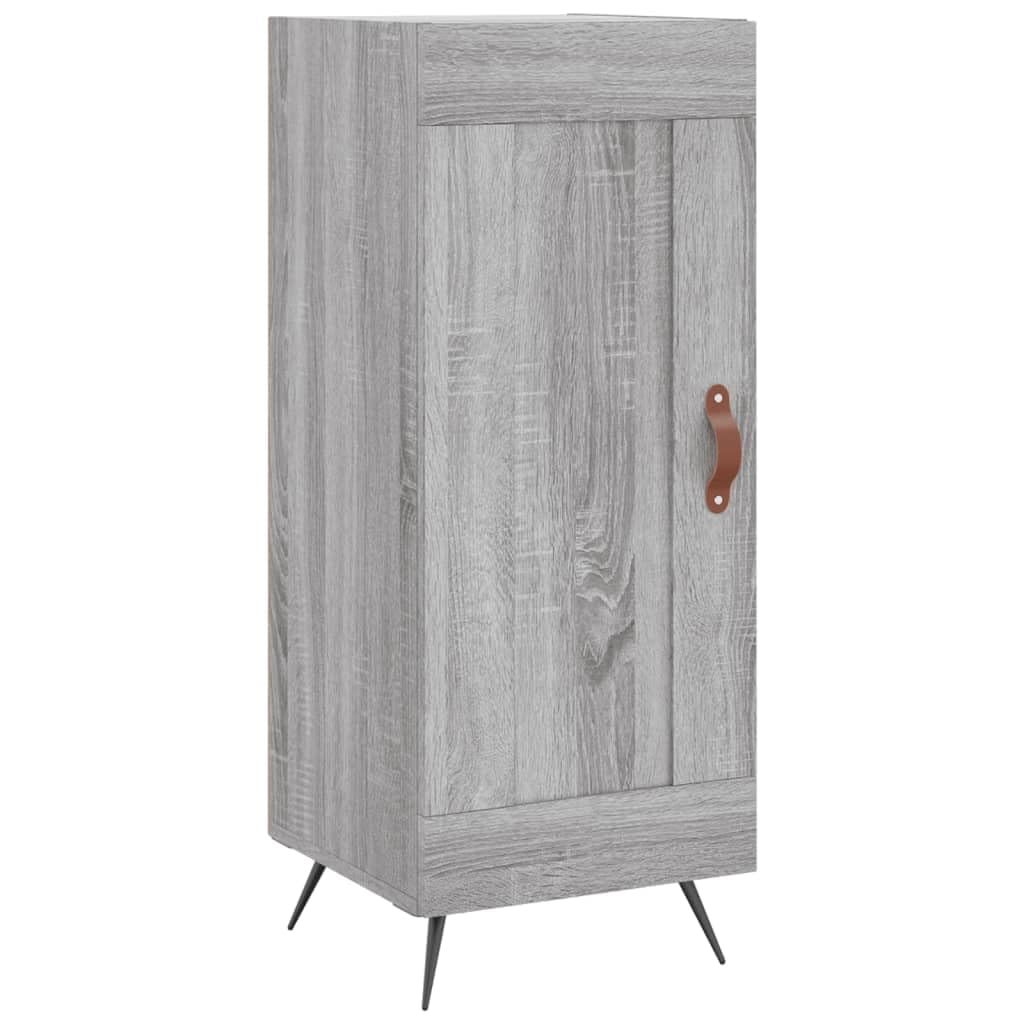 Wysoka komoda Sonoma szara, 34,5 x 34 x 180 cm, wykonana z materiału drewnopochodnego, z metalowymi nóżkami, wszechstronne miejsce do przechowywania do sypialni, salonu i biura, elegancka