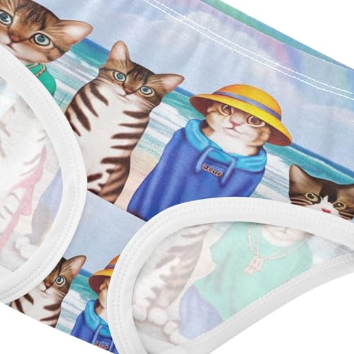 Cotton Girls Underwear Toddler Funny Cats Animals Beach Panties for Girl Colorful Briefs Girls Undies 2t4