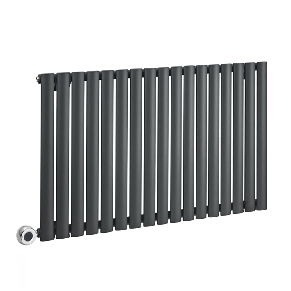 Milano Aruba 800W Anthracite Horizontal Single Oval Panel WiFi Electric Radiator - 635mm x 1000mm