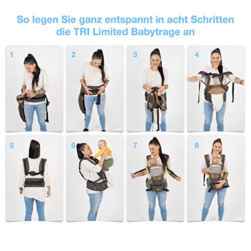 TRI Limited 6in1 babydrager van katoen voor baby vanaf 4 maanden, de perfecte babydraagtas, kinderdrager, babydrager… - Image 6
