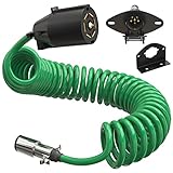 LATCH.IT 7 Pin to 6 Pin Trailer Adapter V2.0 | Weatherproof 7 pin to 6 pin Trailer Cable | Coiled Trailer Cord Stretches 8 ft. | 6 Pin to 7 Pin Trailer Adapter | Perfect Solution for Your Towing Rig