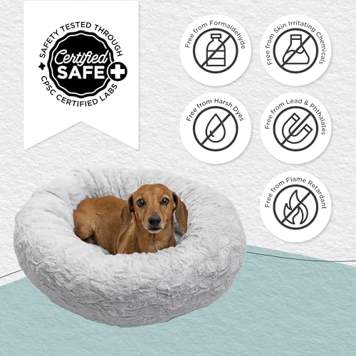 Image of Best Friends by Sheri Original Calming Donut Dog Bed, Gray, Small, 23 inch
