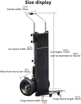 Electric Stair Climbing Trolley Heavy Goods Handling Machine Trolley Electric Stair Climbing Cart Up and Down Stairs with 300Kg Load Stair Climbing Handling Tool Easy-to-Operate Trolley A,65A