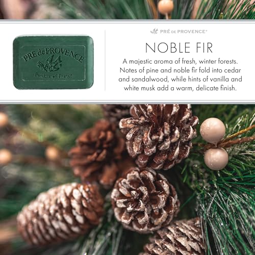 Image of Pre de Provence Artisanal Soap Bar, Enriched with Organic Shea Butter, Natural French Skincare, Quad Milled for Rich Smooth Lather, 8.8 Ounce, Noble Fir