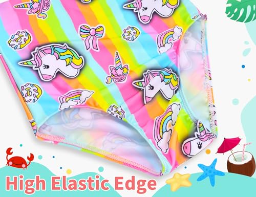 Image of TENVDA Girls Swimsuit Summer Beach Sport Halter Bathing Suits One Piece Swimwear for 2-12 Years Old Kids