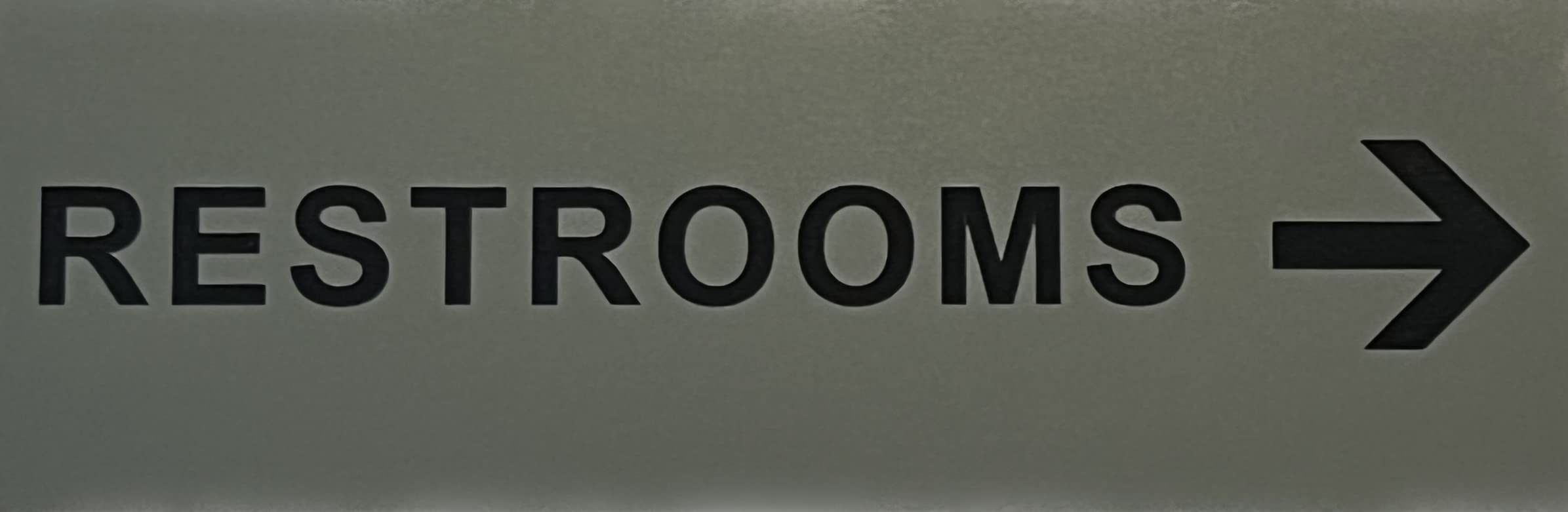 Griffco SupplyStandard Restrooms Right Arrow Directional Sign (Small (2" x 6"), Brushed Stainless w/black text)