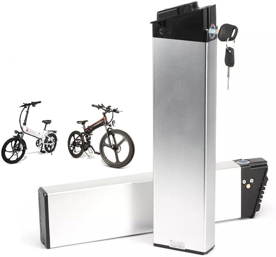 Image of 48v Ebike Battery 13Ah Folding Electric Bike Lithium Battery Pack with 30A BMS, Security Lock for 0-350W Motor Electric Bicycles Silver