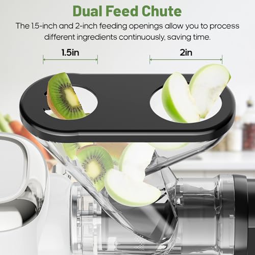 Image of GVODE Electric Cold Press Juicer, Masticating Juicer with Dual Feed Chute