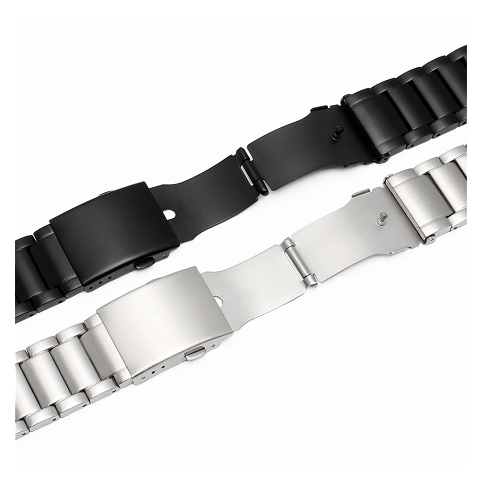 yingyingjia Cinturino For Orologio In Acciaio Inossidabile Bracciale In Metallo Di Ricambio Di Lusso Da Uomo Lucido Argento
