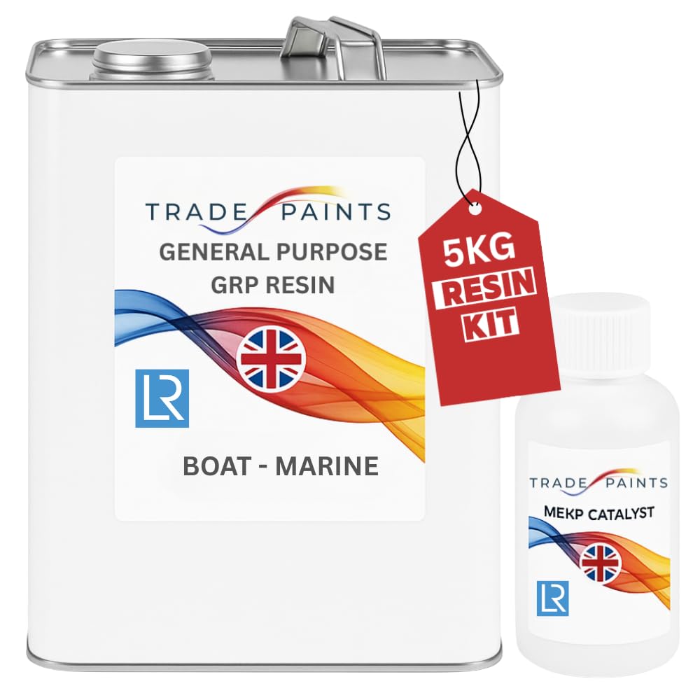 General Purpose GRP Fibreglass Boat Marine Laminating Repair Polyester Resin 5Kg + Catalyst 100g - Lloyds Approved