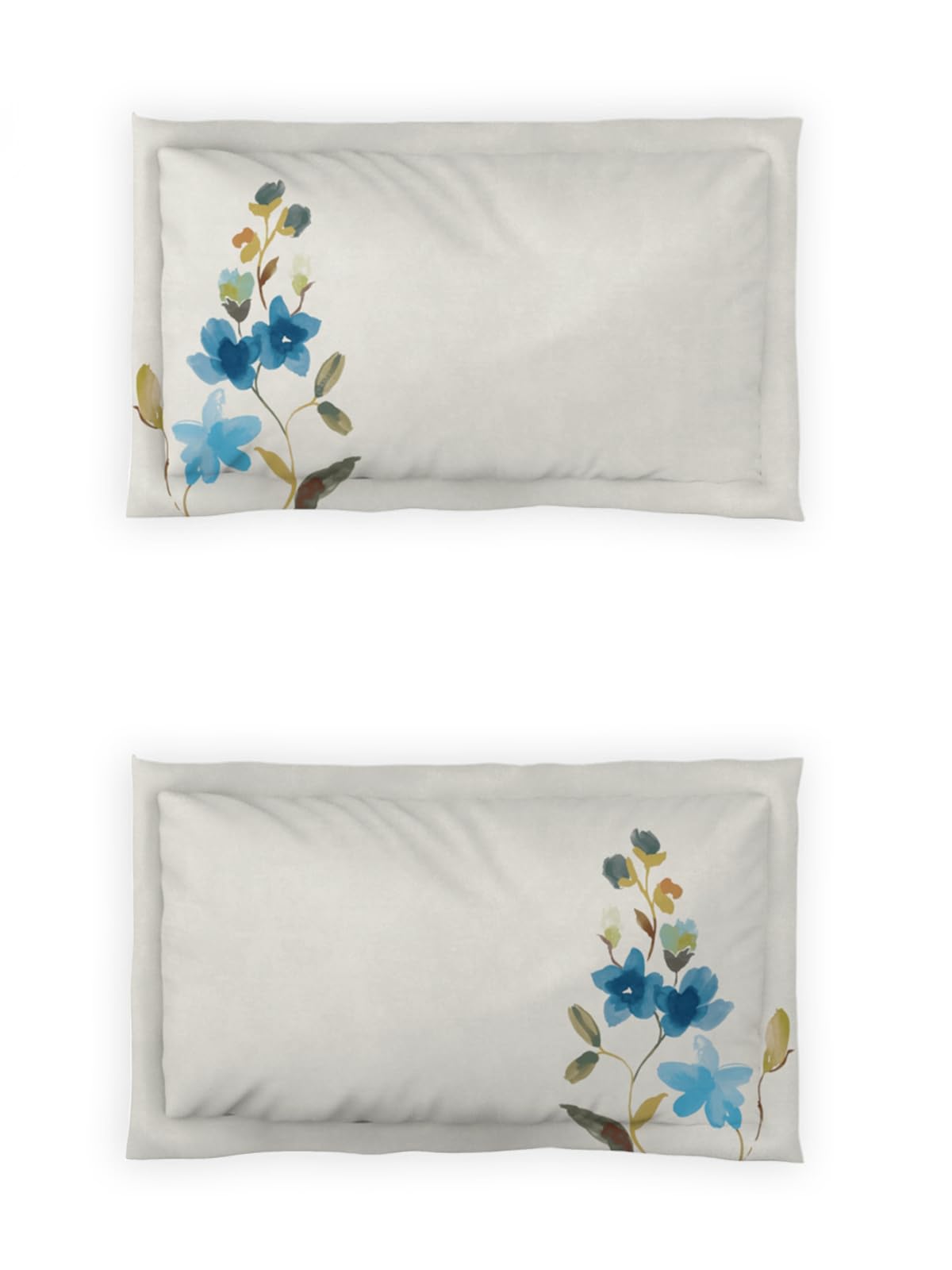 DDECOR Live beautiful Cotton Queen Bed Sheet Set with 2 Pillow Covers (229 CM X 274 CM, Blue) Digital Print Classical 145TC GSM 2