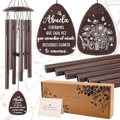 Aunt Gifts Wind Chimes - Metal Windchimes with Card Indoor Outdoor Hanging Decor for Garden Patio Yard Balcony Backyard Appreciation Christmas New Year Birthday Gift for Aunts from Niece