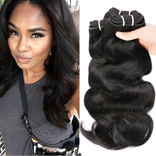 HANNE 300G Brazilian Virgin Hair Body Wave Curly Hair Virgin Brazilian Hair Weaves Human Hair Extensions (10"+10"+12")
