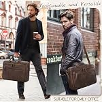 RAINSMORE Messenger Sac pour hommes 16 Sac ordinateur de poche en cuir vintage Sac ordinateur imperméable Sac Satchel rétro