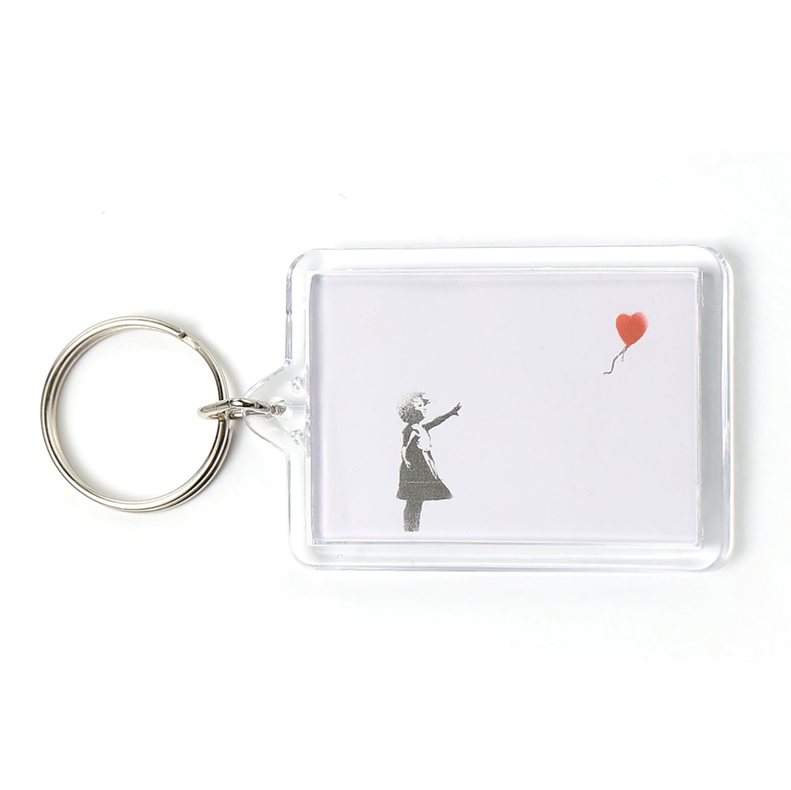 Komonee Banksy Girl with Balloon Mural Key Chain Novelty Key Ring Keychain Graffiti Street Art Keyring