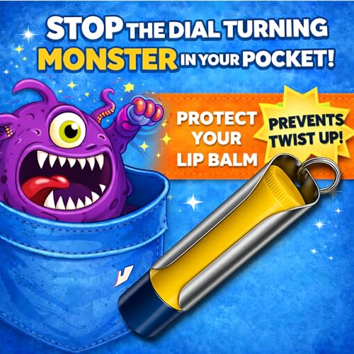 Image of Lip Balm Holder Keychain, Stainless Steel Sleeve Made In USA