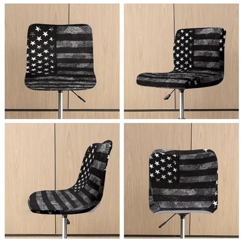 Image of American Flag Bar Stool Covers with Backs Dining Room Square Swivel Barstool Chair Seat Set of 2 Non-Slip Counter Height Chair Covers