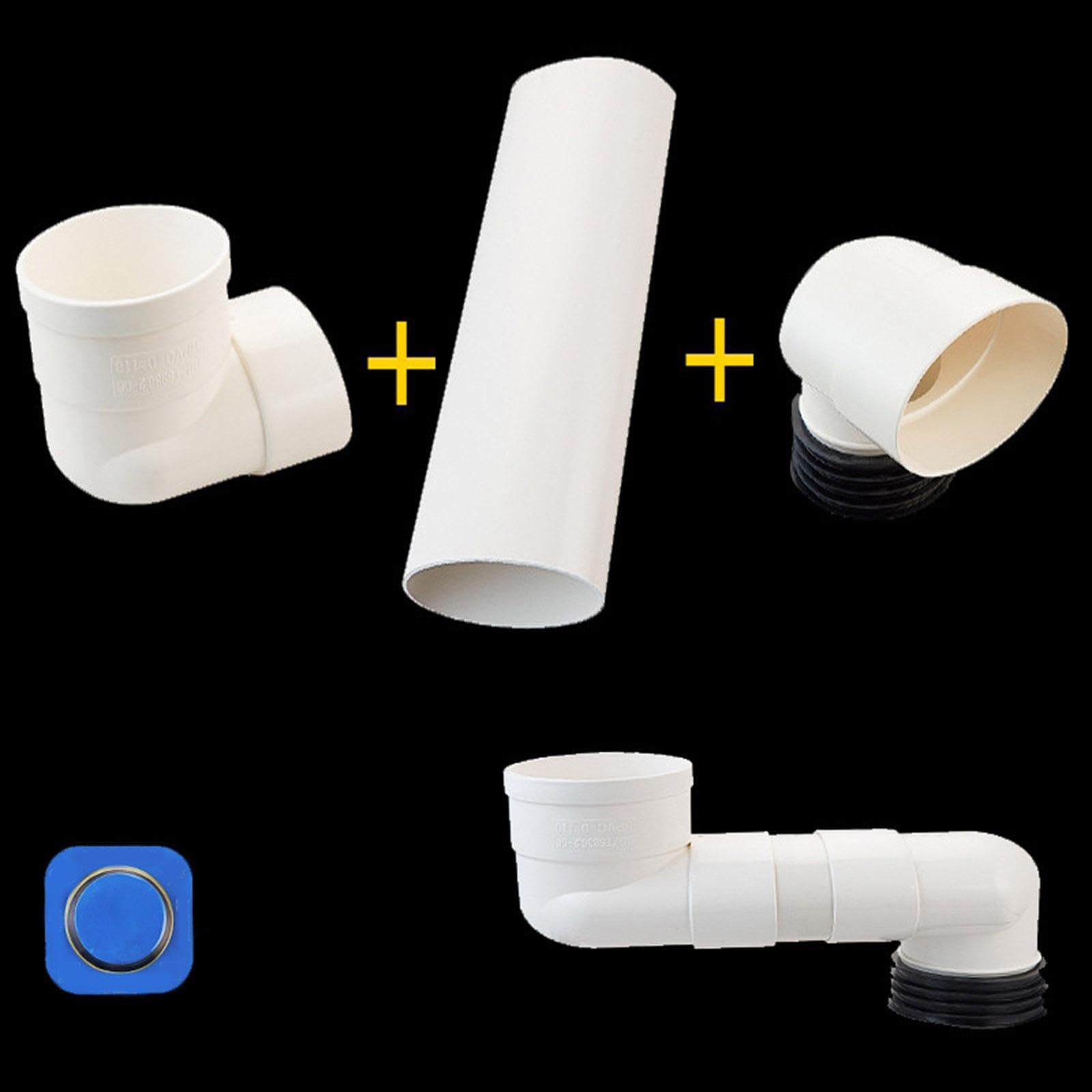 Kit de reparación de desagüe de armario universal con brida de inodoro compensada, boquilla de drenaje excéntrica flexible de repuesto para conector de residuos de bañera