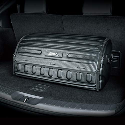 3D MAXpider Handy Trunk Organizer with Lid (Black) - Large Capacity, Waterproof, Foldable, Compatible with SUV, Sedan, and Tools (Carbon Fiber, 27.5"x12"x12.5")2
