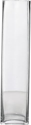 Miniatura 7 de Efavormart - Paquete de 12 jarrones cilíndricos de vidrio cuadrados resistentes de 14 pulgadas, jarrón de cristal transparente