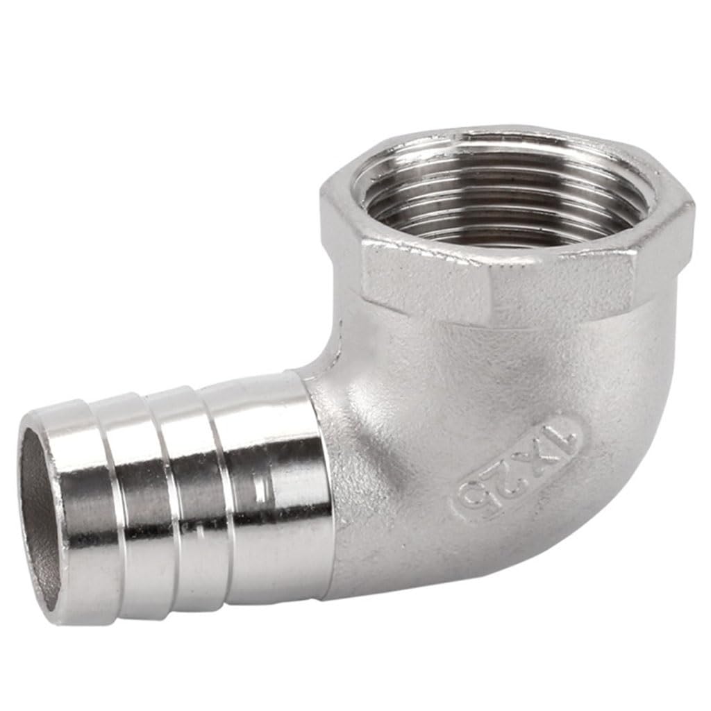 Zbvuilmlz Women's One Color 304 Stainless Steel Thread Pagoda Elbow Fitting - 1/4", 3/8", 1/2", 3/4", 1" With Hose Barb Sizes 8Mm To 40Mm,1Pcs(3/8Inchx15mm)