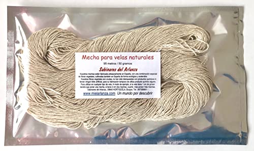 Mecha para Velas. 95M. Origen España 100%. Mecha para Velas ecológicas. Mecha de algodón para Hacer Velas caseras.