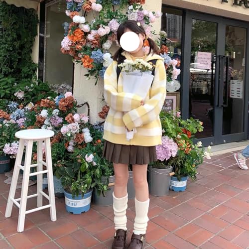 Harajuku Y2K Kawaii Goth Fashion Zipper Soft Knitted Cute Embroidery Doggy Trim Stripe Hooded Cardigan Sweater3