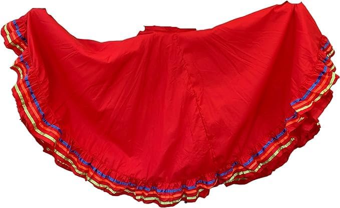 Kids and Adults Professional Dance Skirt for Folkloric Mexican Dance, Bomba, Plena or Flamenco Dancing | Half Circle |