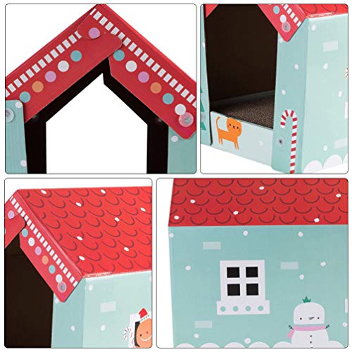 TEHAUX Casa-Casa Do Gato Scratcher Gato Garra Tipo Moedor Casa Cama de Gato Ondulado Papel Gato Gati