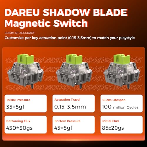 Image of DAREU COOL68 65% Hall Effect Magnetic Switch Gaming Keyboard with 8000Hz Polling Rate,Rapid Trigger,Adjustable Actuation,0.1ms Latency,SOCD,Gasket Mount,PBT keaycaps,Hot swappable,RGB Light