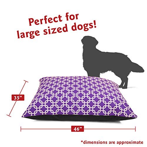 Image of Majestic Pet Super Value Large Rectangle Washable Non Slip Comfy Dog Bed - Crate Kennel Bed for Large Breeds 46 x 35 Inch - Links Purple