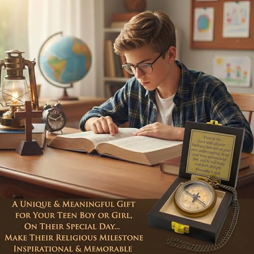 Brújula Lord's Path - Regalo Religioso Inspirador para Adolescentes y Hombres con Tarjeta de Saludos miniatura 4