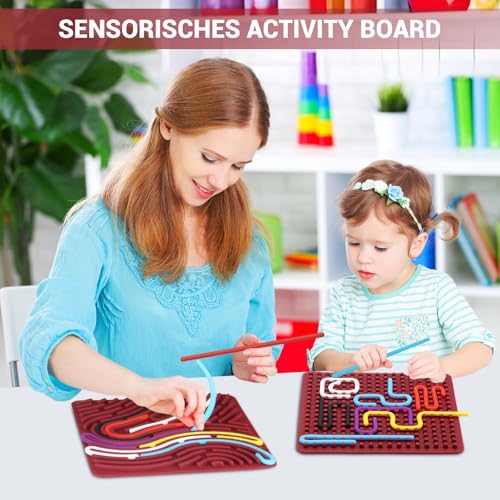 InemzTal Montessori Sensorik Spielzeug für Kinder ab 3+ und Erwachsene,Autismus Spielzeug mit 11 Zählstangen und Reisetaschen