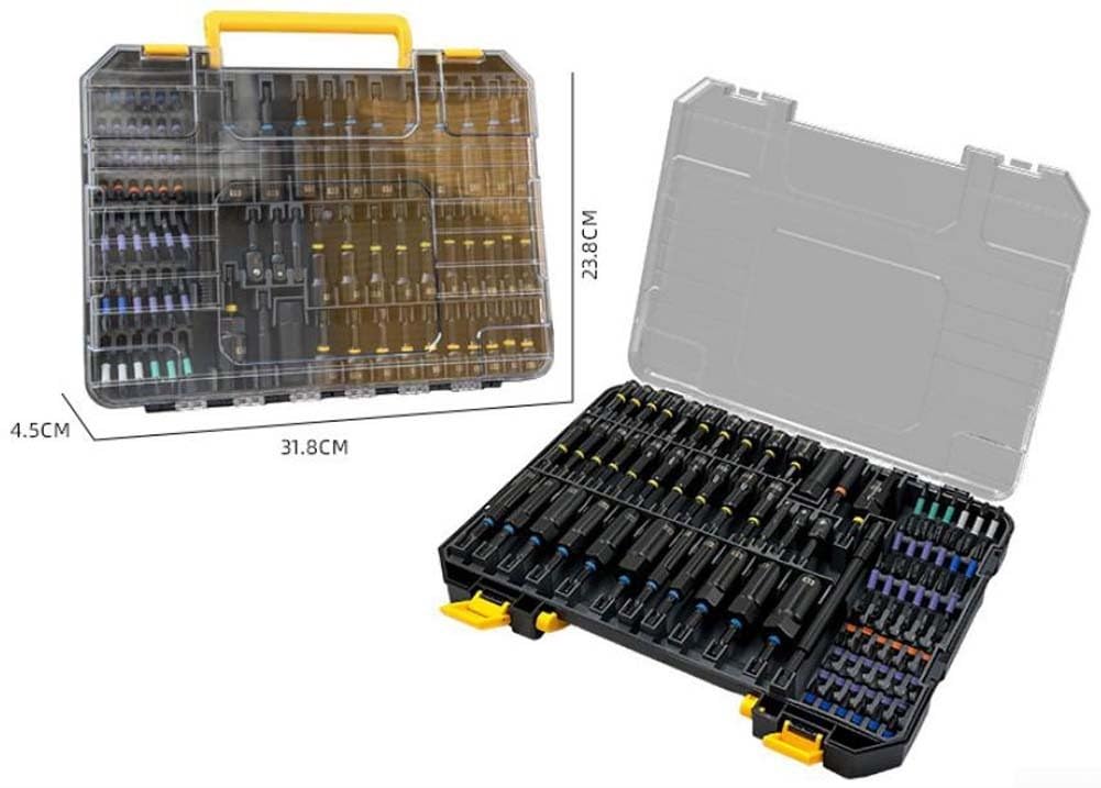 Set di 80 inserti magnetici per avvitatore a percussione, con parete profonda in metallo rinforzato, per uso professionale